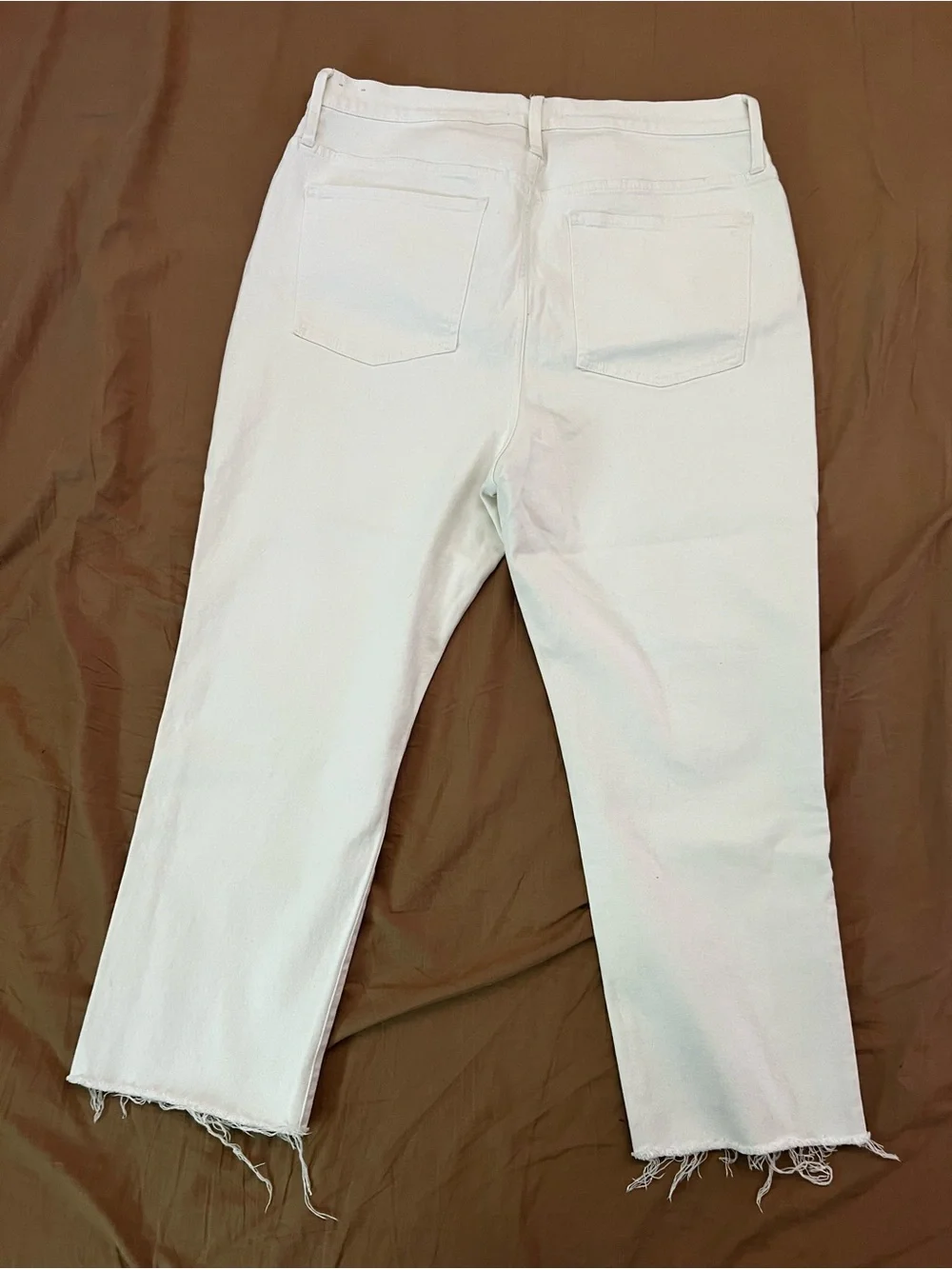 Madewell White Cropped Raw-Hem Jeans